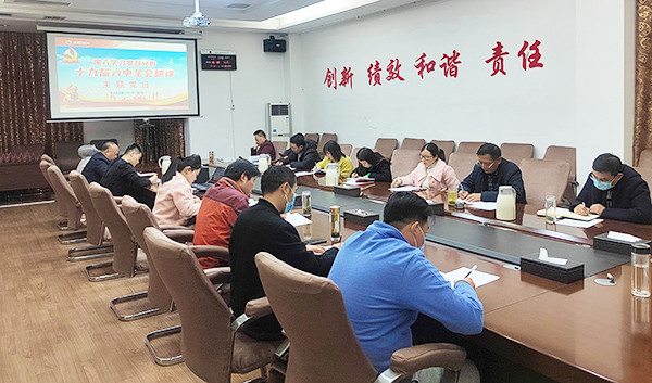 机关党支部传达学习党的十九届六中全会精神